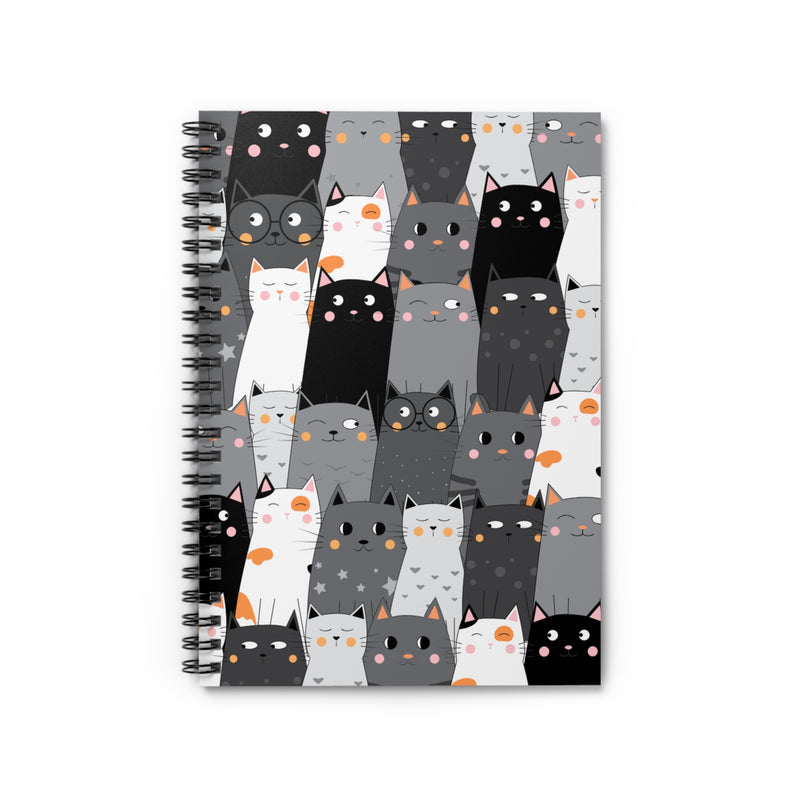 gREY cATS Spiral Notebook - Ruled Line