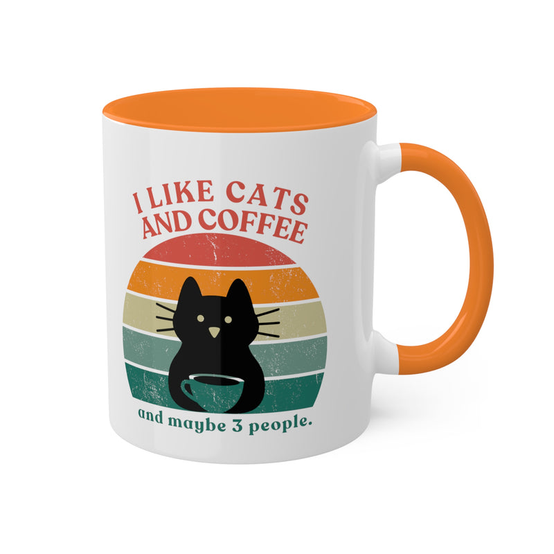 Cats, Coffee, and 3 People Ceramic Mugs