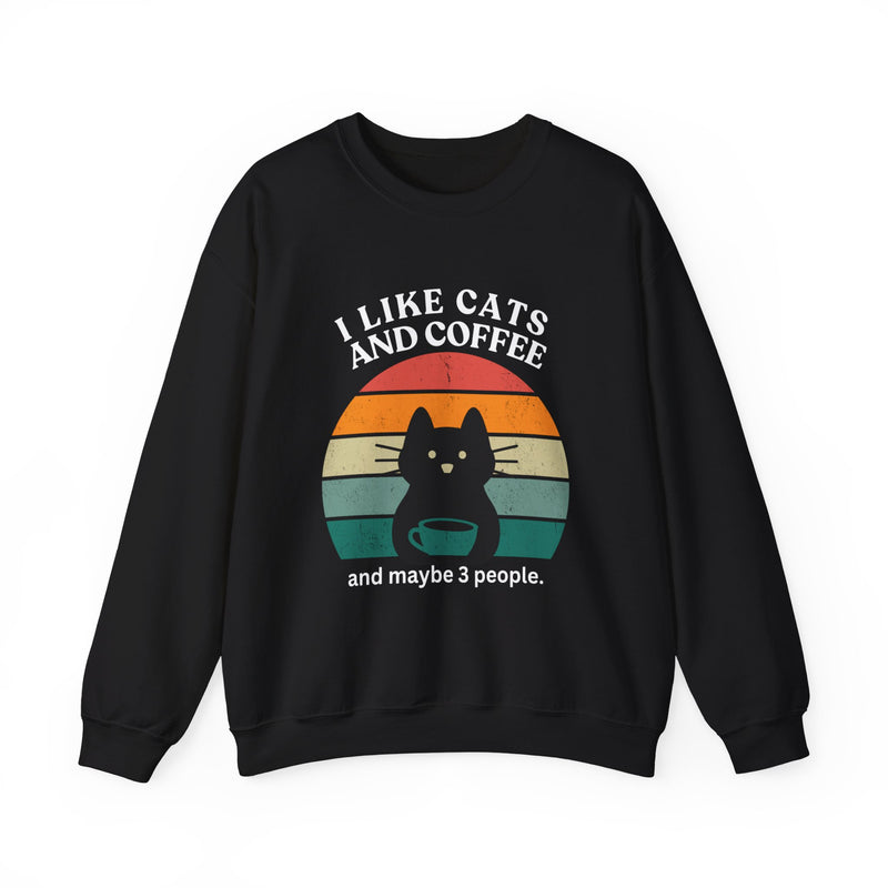 cATS AND cOFFEE Unisex Heavy Blend™ Crewneck Sweatshirt