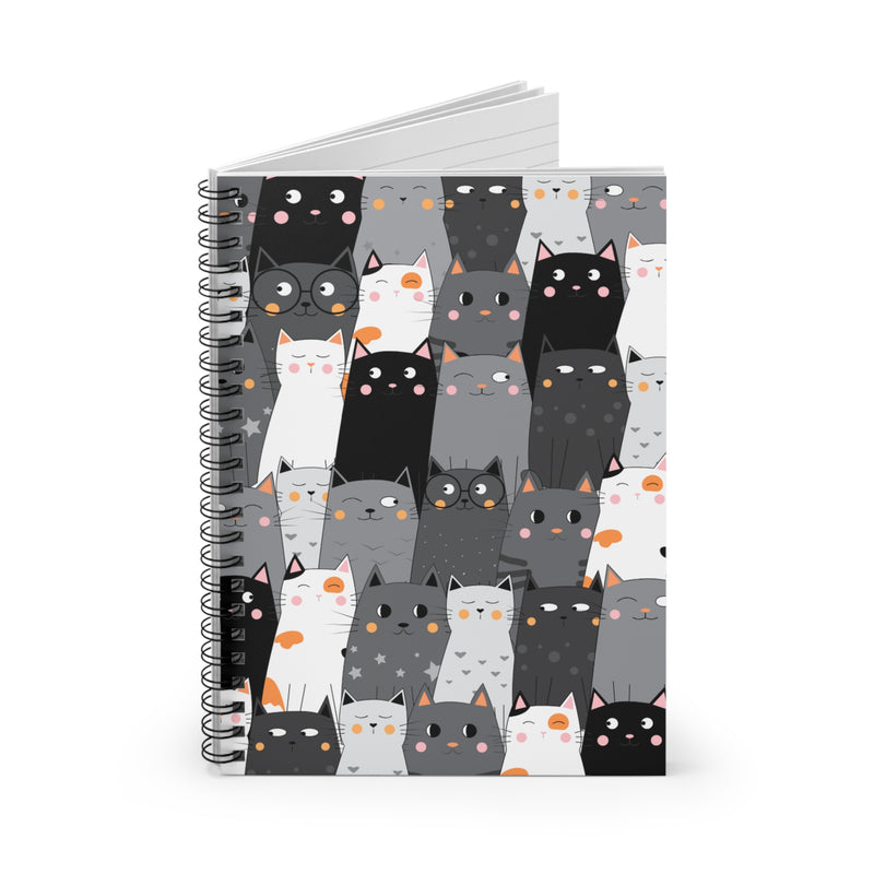 gREY cATS Spiral Notebook - Ruled Line