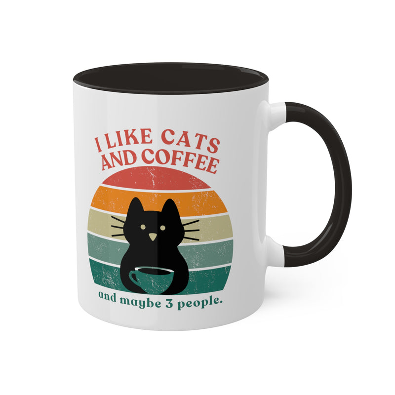 Cats, Coffee, and 3 People Ceramic Mugs