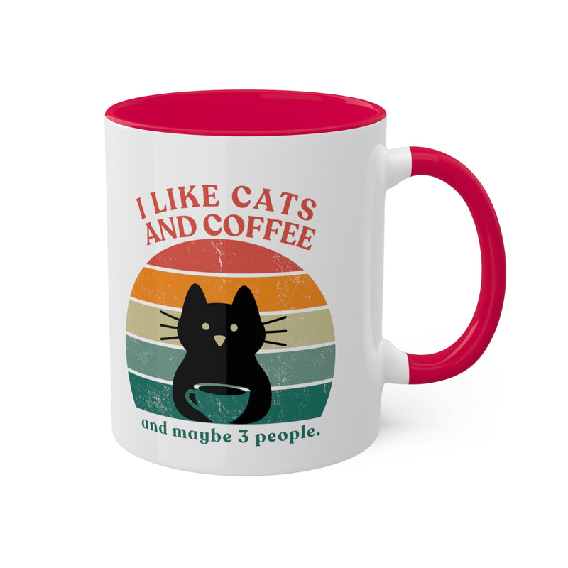 Cats, Coffee, and 3 People Ceramic Mugs