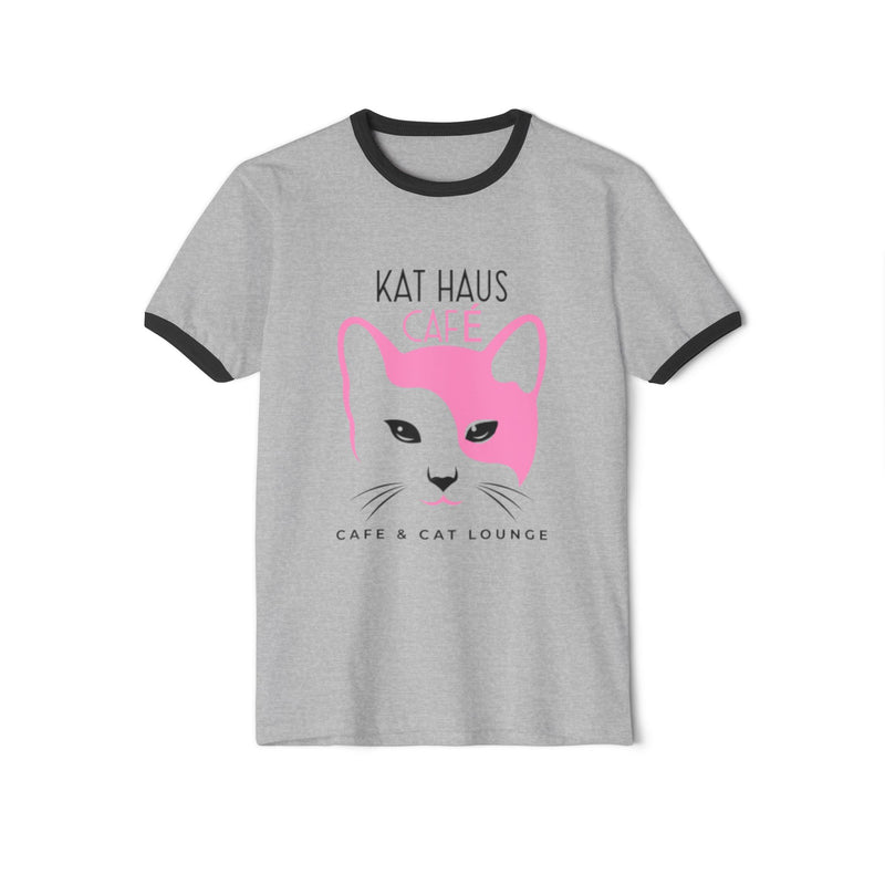 Kat HAUS Cafe Unisex Cotton Ringer T-Shirt